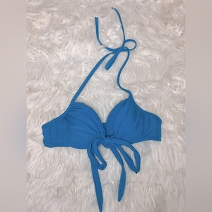 Victoria’s Secret Blue Tie Front Bikini‎ Top Size 34A